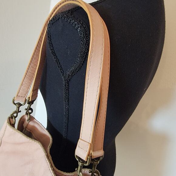 American Leather Co 100% Leather Shoulder Purse Handbag Hobo Austin Triple Entry - Picture 14 of 16